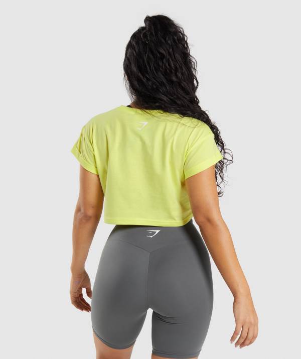 Damske Crop Top Gymshark Fraction Zelene | ZP9768025